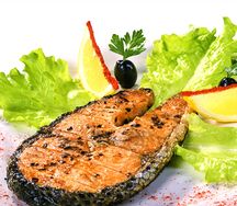 Стейк из семги на гриле