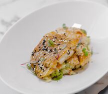 Треска унаги с орзо