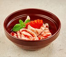 Вареники с творогом и клубничным курдом