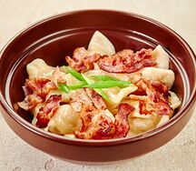 Вареники с беконом и картофелем
