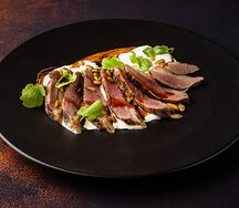 Утка Барбекю с печеным баклажаном