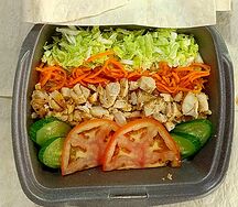 Шаурма на тарелке со свининой