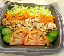 Шаурма на тарелке с курицей