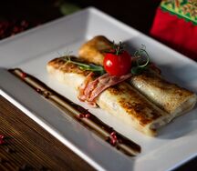 Купеческие с мясом и беконом