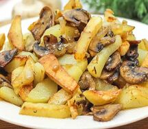 Жареная картошка с грибами