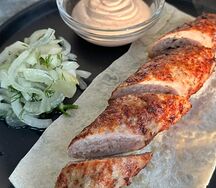 Durum на тарелке с люля-кебаб куриным