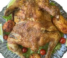 Курица с картошкой и лавашом