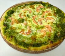 Пицца Песто с креветками