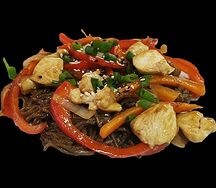 Соба с курицей терияки