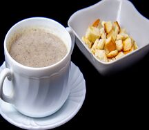 Крем-суп грибной с гренками