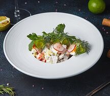 Оливье с копченой индейкой