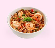 Жареный рис с креветками