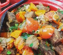 Свинина, тушенная с овощами
