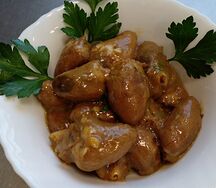 Сердечки куриные тушёные