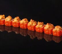 Опаленный лосось с крабом