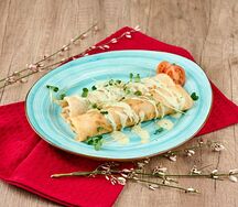 Блины с курицей и грибами