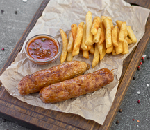 Колбаски гриль с фри