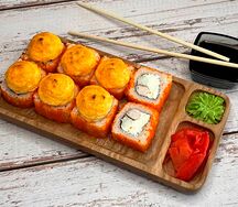 Запечённый с креветкой