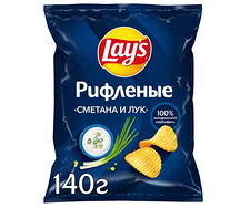 Lays Сметана и лук рифлёные