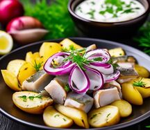 Сельдь с теплым картофелем