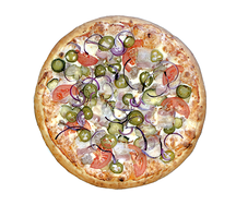 Пицца Чизбургер с беконом и халапеньо