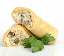 Блин с курицей и грибами