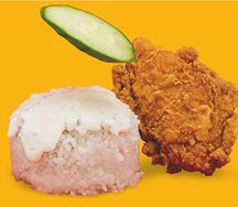 Рис и мясо с белым соусом