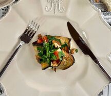 Баклажаны фри с маринованными томатами