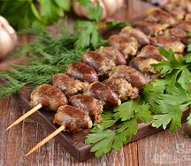 Шашлык из куриных сердец