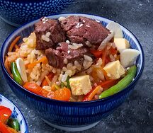 Японский тяхан с овощами