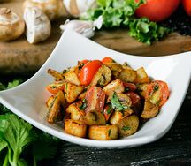 Салат с брынзой и шампиньонами