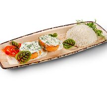 Оладьи из лосося с рисом