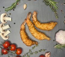 Креветки в кляре и сухарях панко 