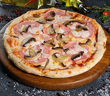 Пицца Ветчина и грибы 30см/тонкое