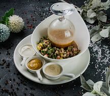 Окрошка с ветчиной с квасом