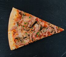 Пицца грибы с ветчной