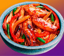 Вок с курицей в соусе терияки