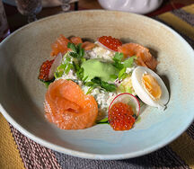 Оливье с форелью