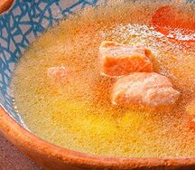 Уха горная с мурманской форелью