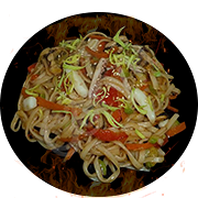 Острая лапша яичная с овощами