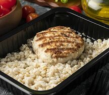 Бифштекс гриль, булгур