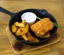 Треска по-мурмански с картофельными дольками