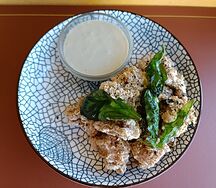 Курица Каараге с соусом сливочный васаби