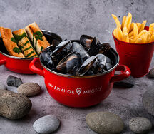 Мидии в сырно-сливочном соусе