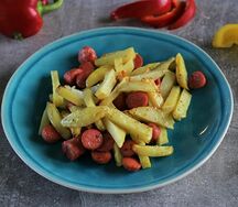 Жареный картофель с колбасой