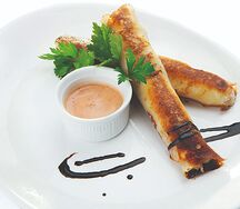 Блинчики с сыром и ветчиной