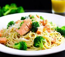 С семгой и брокколи