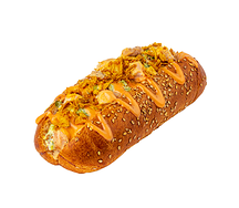 Ни-Хот-дог с томлёной курицей в горчичном соусе