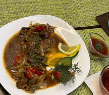 Мясо с грибами