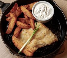 Треска по-мурмански с картофельными дольками